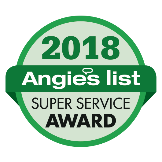 Angies list 2018 super service award logo Carrington Lawn and Landscape Middleton, WI.