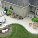 A backyard with a stunning hardscape design and installation in Middleton, WI